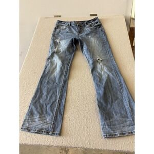 VS Hipster Jeans Womens 14 Long Distressed Low Rise Bootcut Victoria's Secret